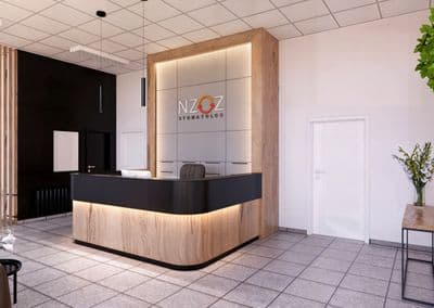 Aranżacja wnętrza: Rejestracja stomatologiczna