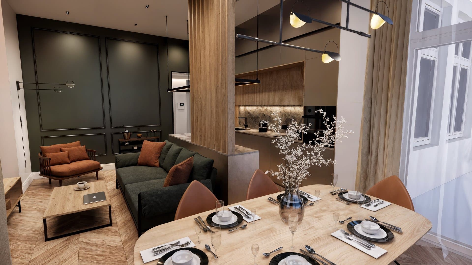 Aranżacja wnętrza: Mieszkanie w Szczecinie, Szczecin — wizualizacja 1/4