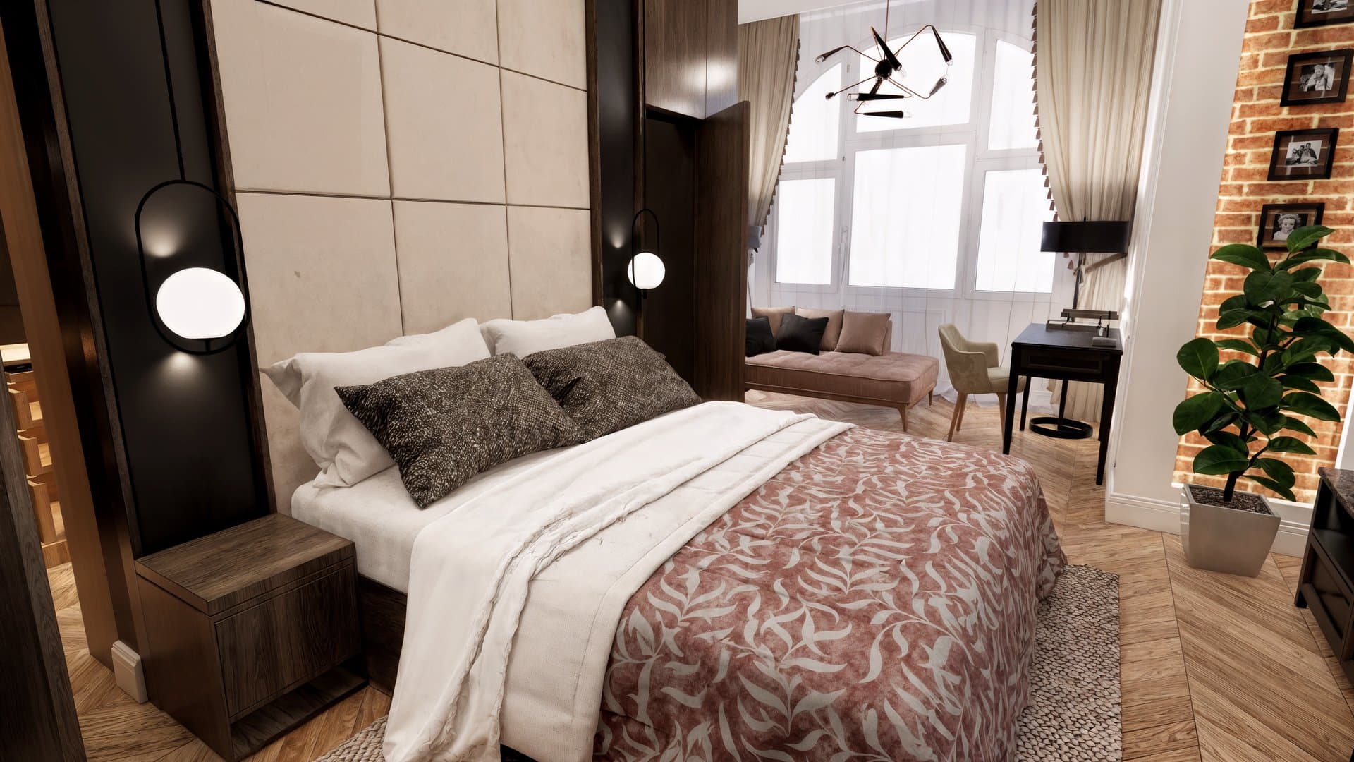 Aranżacja wnętrza: Mieszkanie w Szczecinie, Szczecin — wizualizacja 3/4