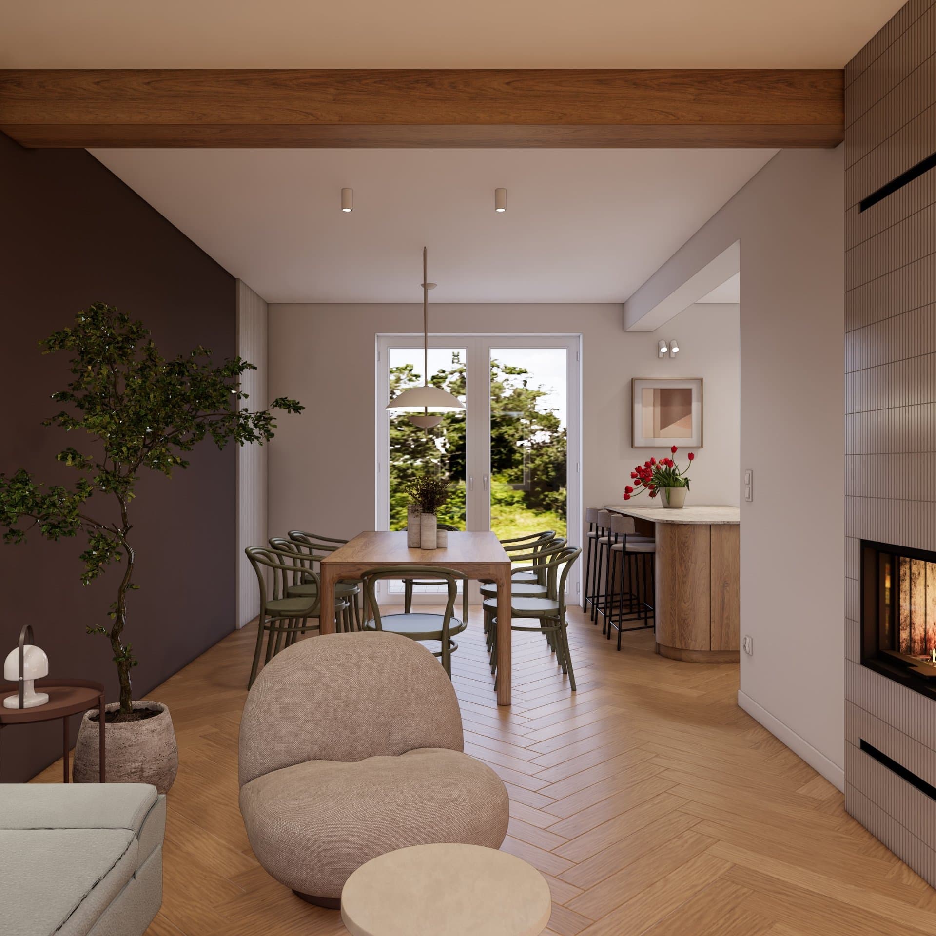 Aranżacja wnętrza: Dom w Szczecinie, Szczecin — wizualizacja 4/4