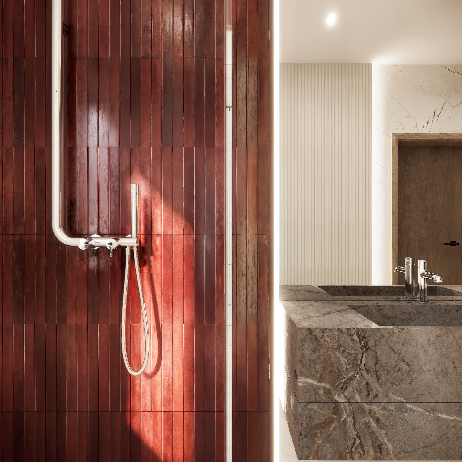 Aranżacja wnętrza: Projekt łazienki w domu w Reptowie, Reptowo — wizualizacja 2/4