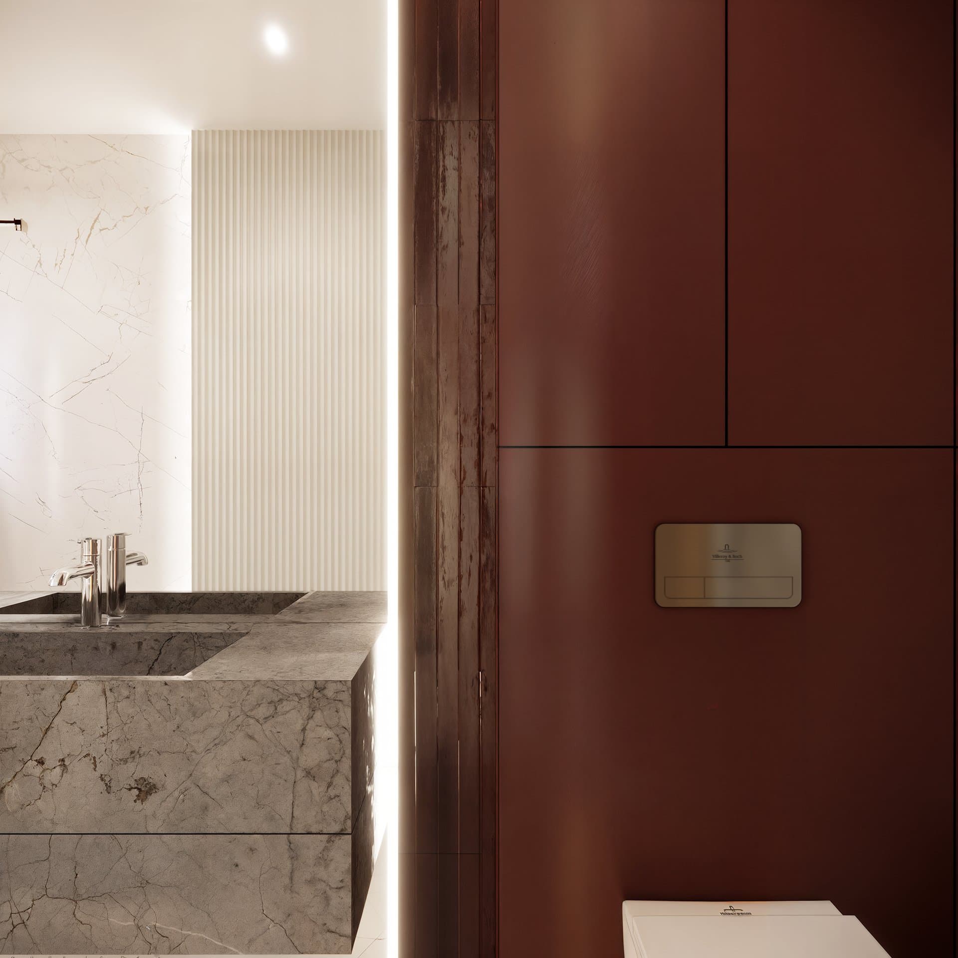 Aranżacja wnętrza: Projekt łazienki w domu w Reptowie, Reptowo — wizualizacja 3/4