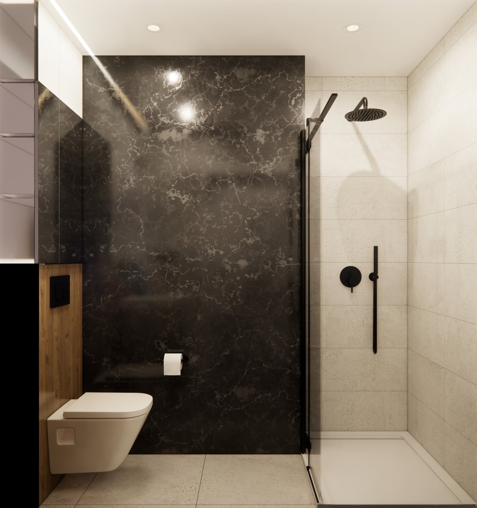 Aranżacja wnętrza: Projekt wnętrza łazienki w Stargardzie, Stargard — wizualizacja 2/4