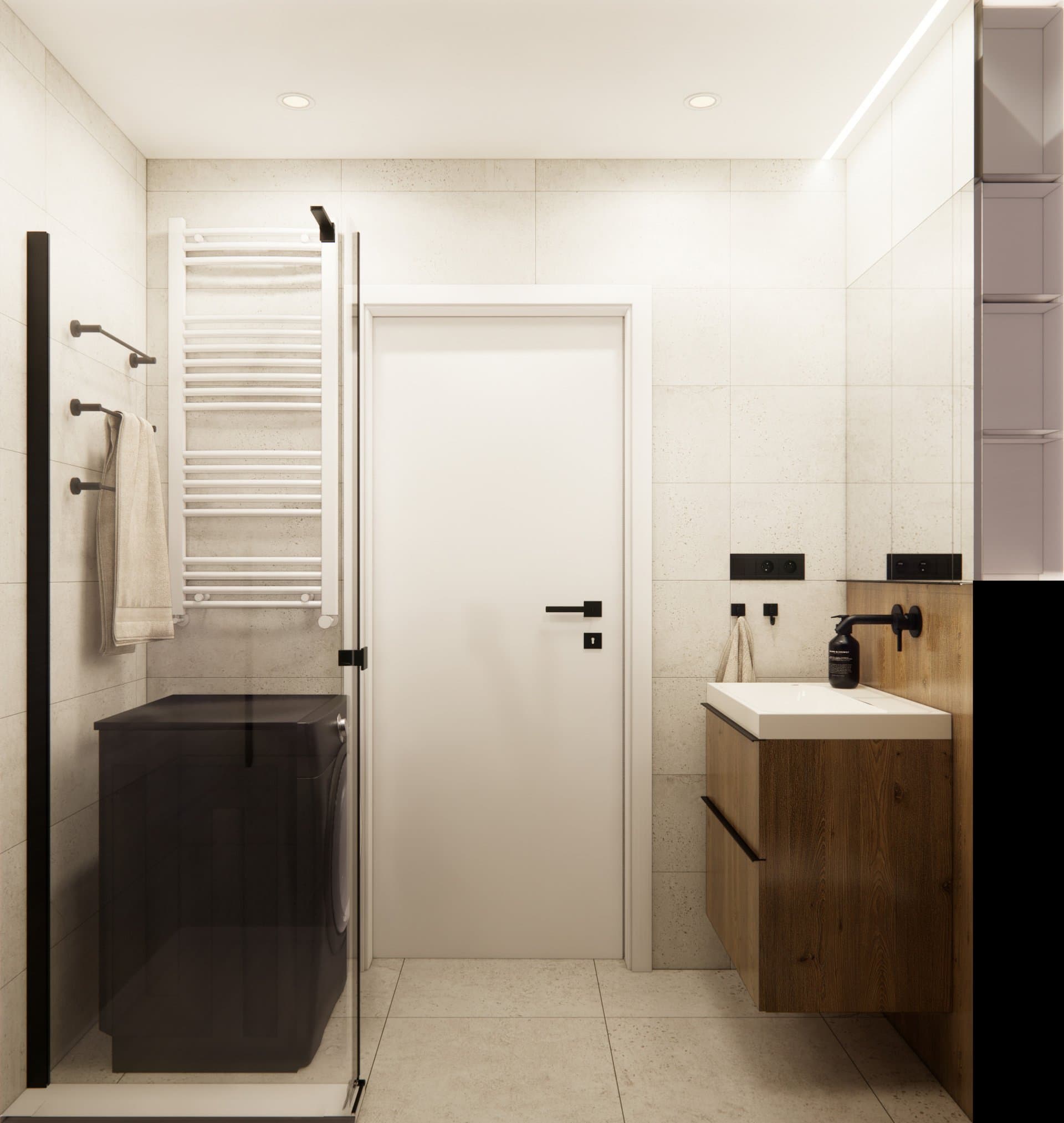 Aranżacja wnętrza: Projekt wnętrza łazienki w Stargardzie, Stargard — wizualizacja 3/4