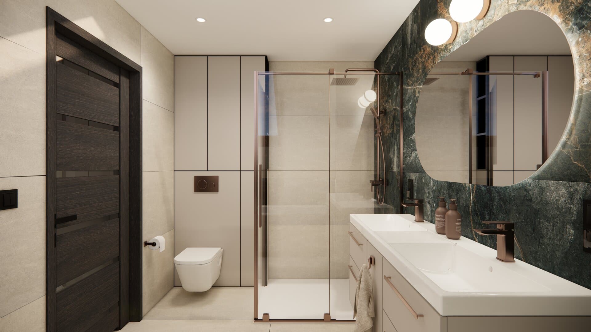 Aranżacja wnętrza: Projekt łazienki w Borzysławcu, Borzysławiec — wizualizacja 3/3