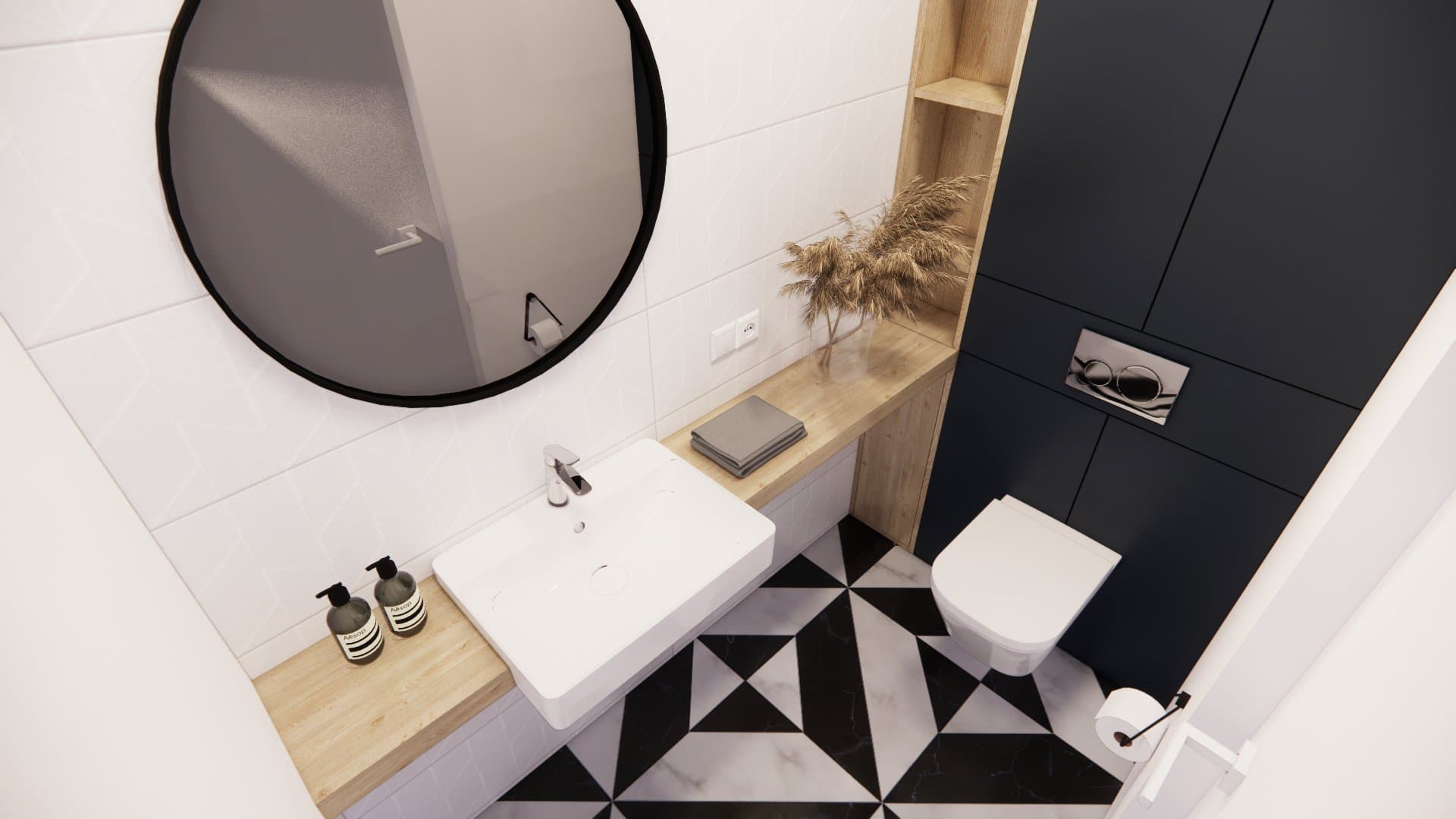 Aranżacja wnętrza: Dom w Wyszomierzu, Wyszomierz — wizualizacja 3/6