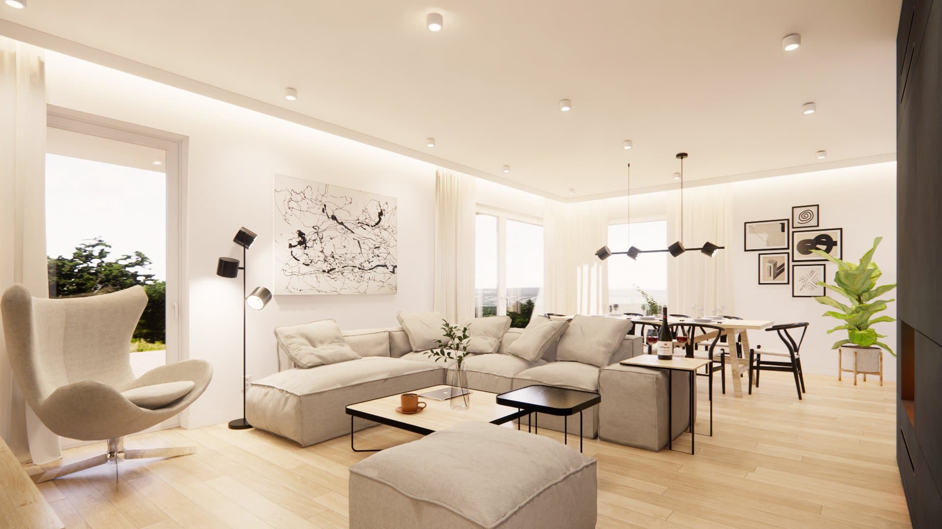 Aranżacja wnętrza: Dom w Wyszomierzu, Wyszomierz — wizualizacja 5/6