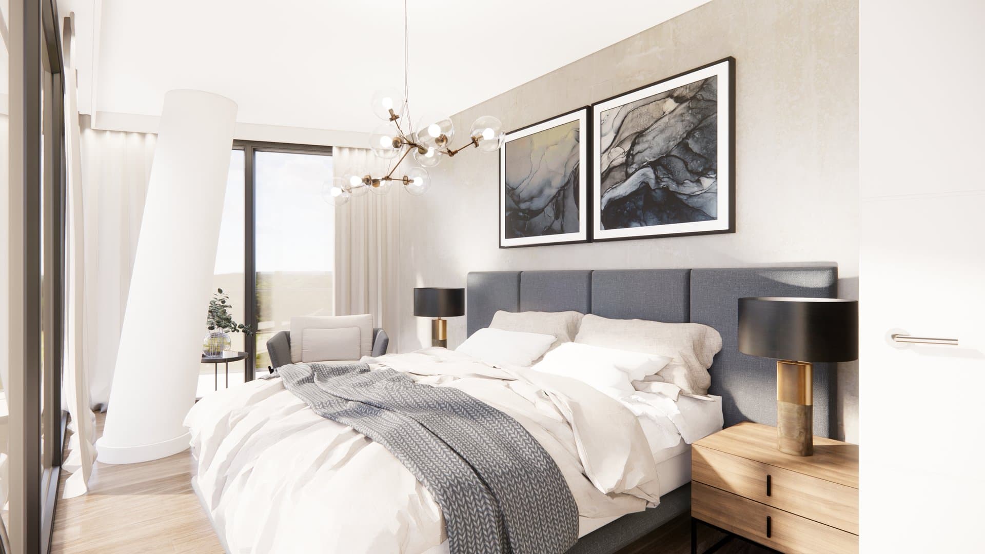 Aranżacja wnętrza: Apartament w Międzyzdrojach, Międzyzdroje — wizualizacja 1/3