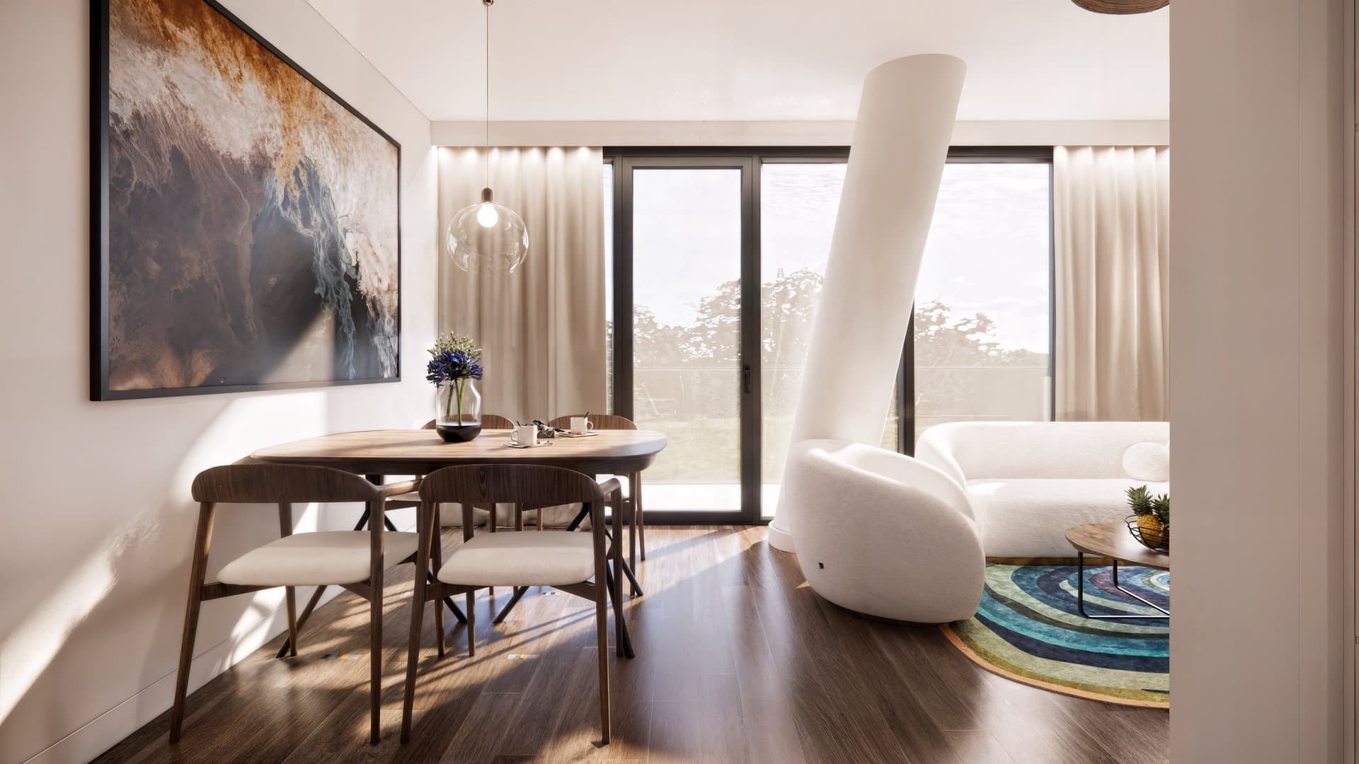 Aranżacja wnętrza: Apartament w Międzyzdrojach, Międzyzdroje — wizualizacja 2/3