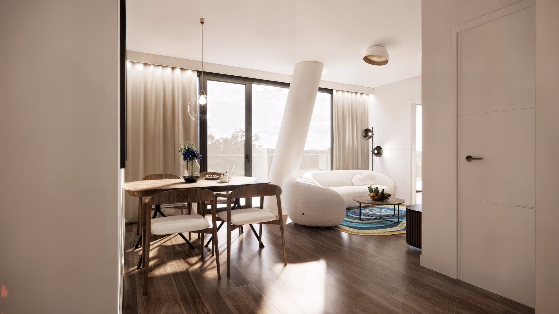 Aranżacja wnętrza: Apartament w Międzyzdrojach, Międzyzdroje — wizualizacja 3/3